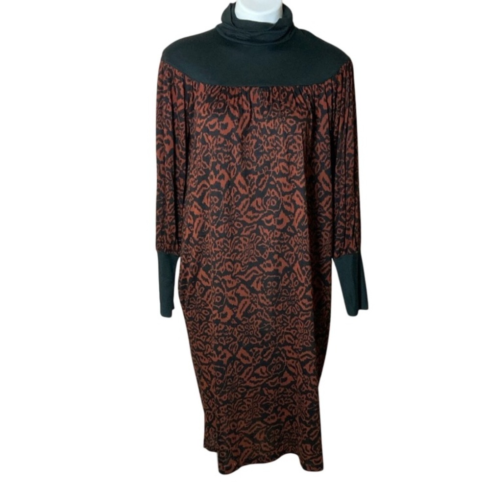 Diane Von Furstenberg 70s Vintage Knit Long Sleeve Sweater Dress Size 8 Oversize